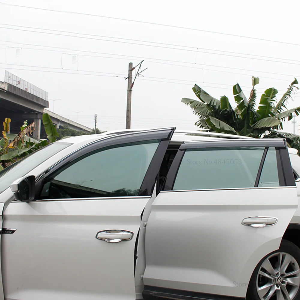 Козырёк на окно из АБС пластика дефлекторы от дождя и солнца для Skoda Kodiaq 2017 2018 2019