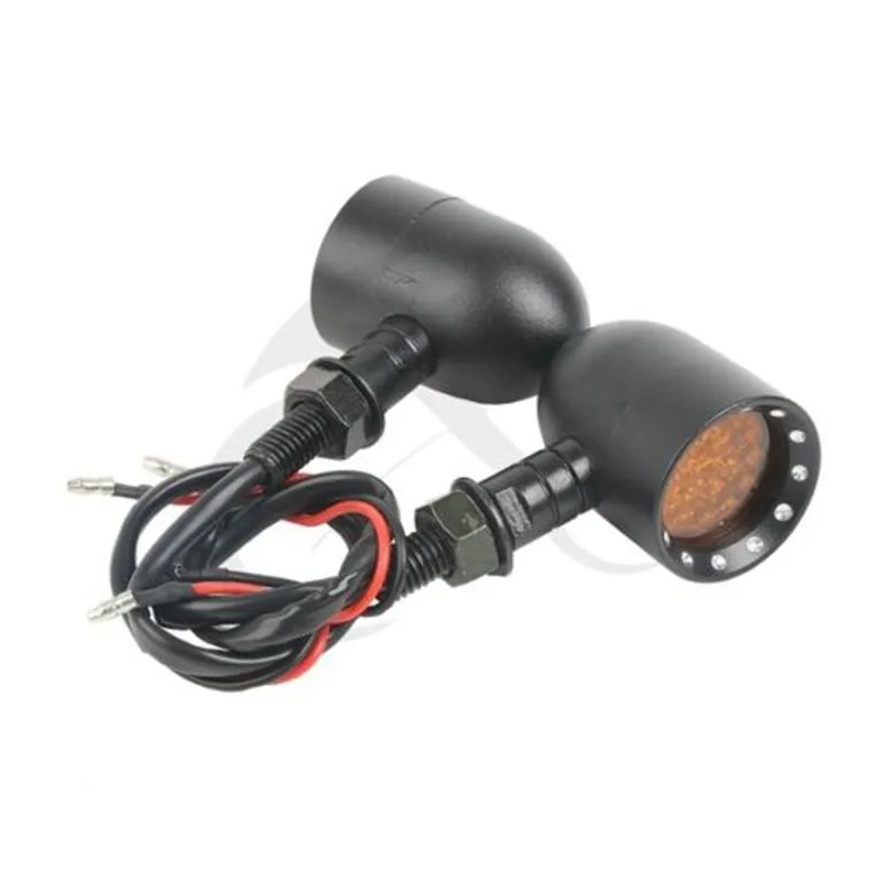 СВЕТОДИОДНЫЙ черный алюминиевый указатель поворота для мотоцикла 10 мм