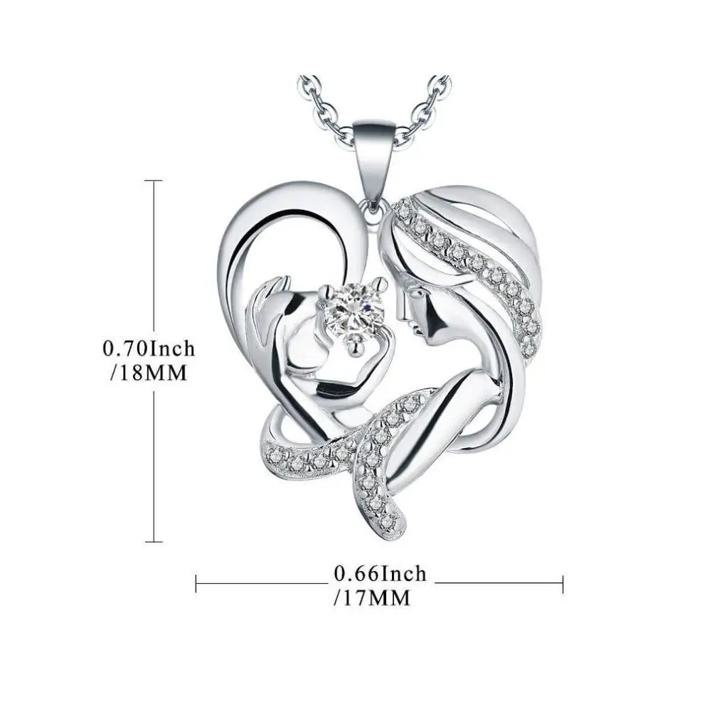 

In Her Arms Necklace Cherish Special Moments Zircon For Mother Jewelry Gift M6G3