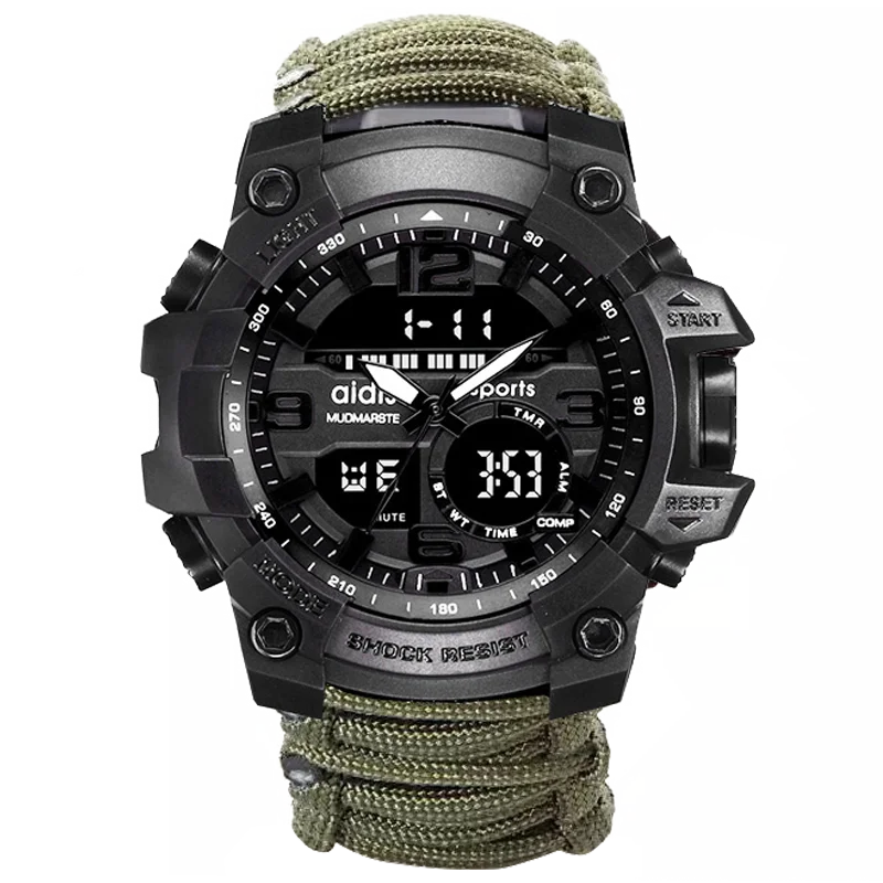 

Adis Military Watch with Compass Men Waterproof Outdoor Camp Watch Sports Watch Shock Watches Electronic Relogio Masculino 2022