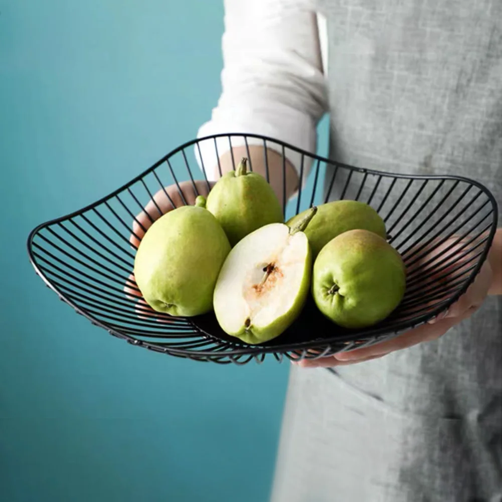 

Household Drain Living Room Desktop Iron Art Save Space Kitchen Organizer Nordic Style Fruit Basket Easy Clean Vegetables