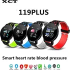 Смарт-часы 119PLUS, фитнес-трекер для измерения сердечного ритма, измерение артериального давления, отслеживание активности, спортивный браслет, шагомер, умные часы