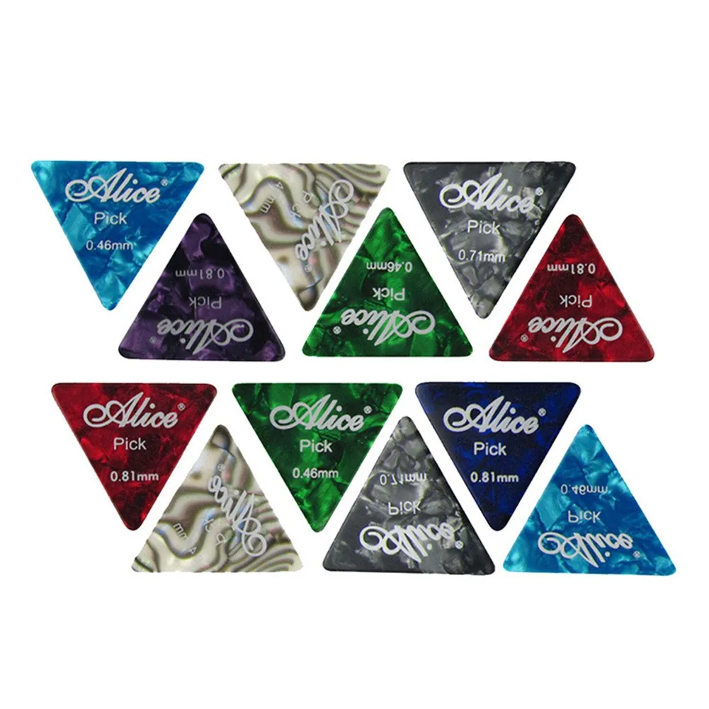 

12pcs Large Regular Triangle Guitar Picks Plectrums Thin Heavy Acoustic Electric High Grade Celluloid Classic Warm Vintage Sound