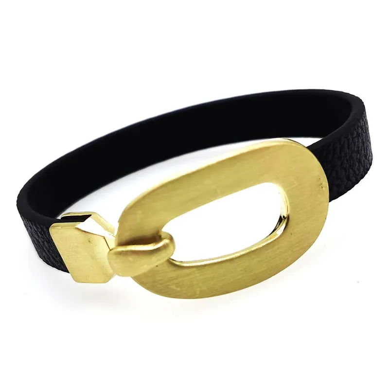 

Fashion 3 Colors Bracelet Bangles Gold Cuff Bangle Leather Women Bracelets Female Jewelry Party Gift