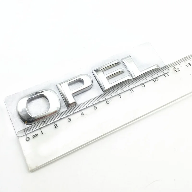 1pcs ABS Chrome Silver Opel Corsa Logo For Car Rear Bumper Trunk Letter Sticker Badge Emblem Labeling Decals Styling - купить по