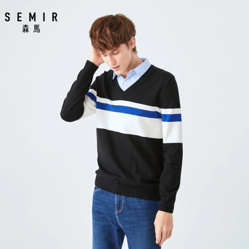 Semir свитер для мужчин Новая удобная рубашка с воротником мужской контрастный