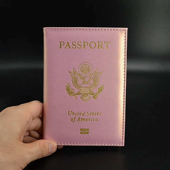 Personalised leather USA Passport Cover Customized Travel Passport holder American Wallet Covers for Passports us passport