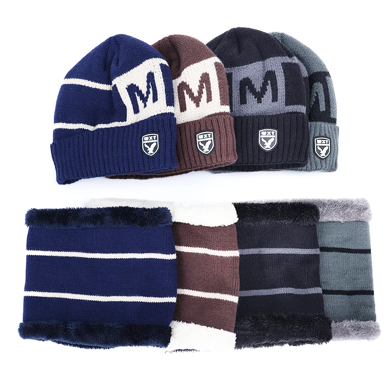 men's winter hat beanie cap High quality two piece fluffy Free shipping dropshiping 2019 new 2-piece set |