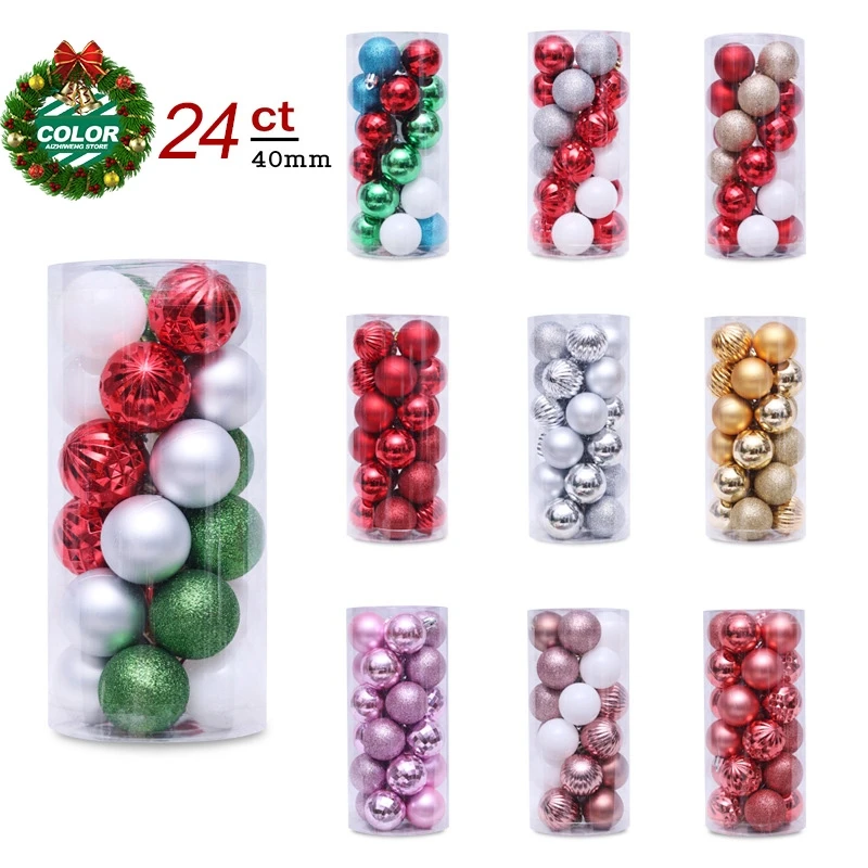 

Рождественские шары украшения для рождественской елки-небьющиеся рождественские 1,6 "X 24 упаковка