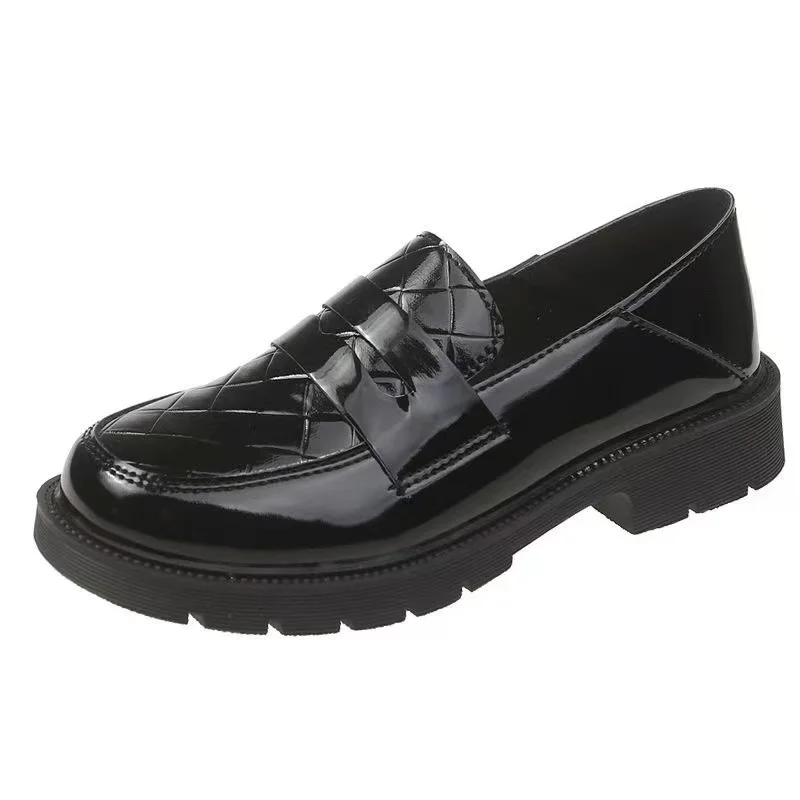 

British small leather shoes ladies thick-soled loafers spring Oxford shoes casual women's sports shoes flat bottom