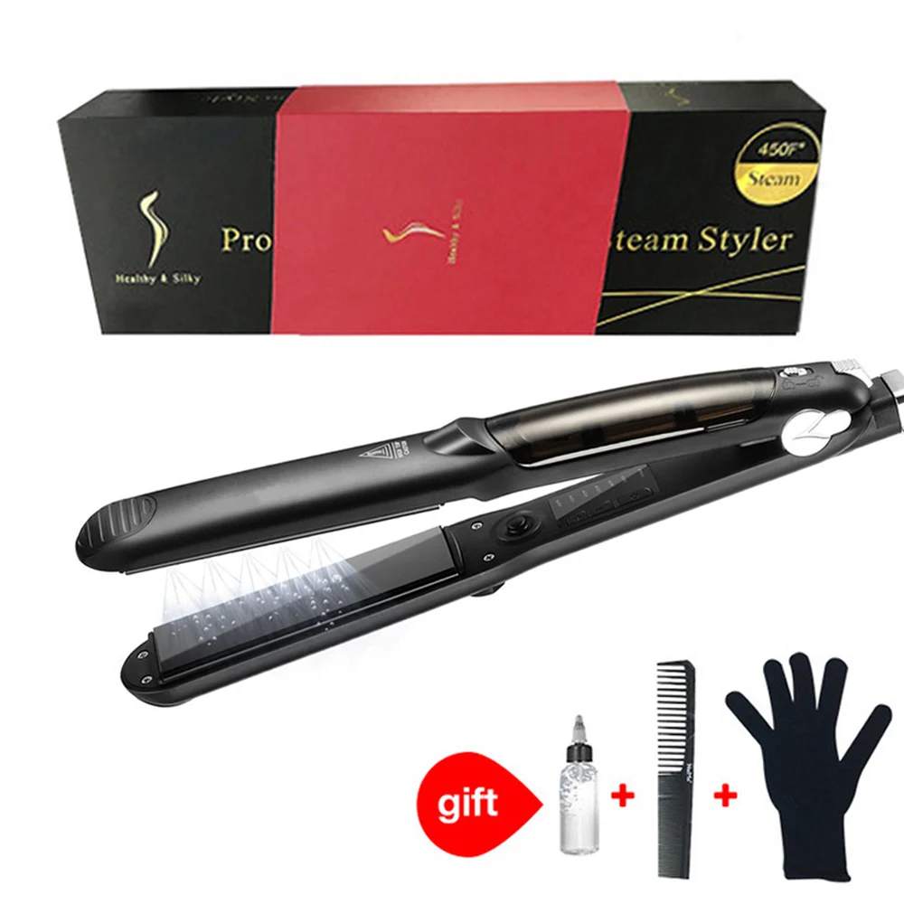 Паровой выпрямитель профессиональный утюжок для волос керамический паровой