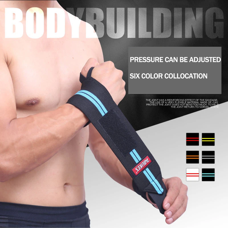 

1 Pair Elastic Sport Bandage Weight Lifting Bodybuilding Wrist Support Strap Gym Weightlifting Training Lifting Safety Wristband