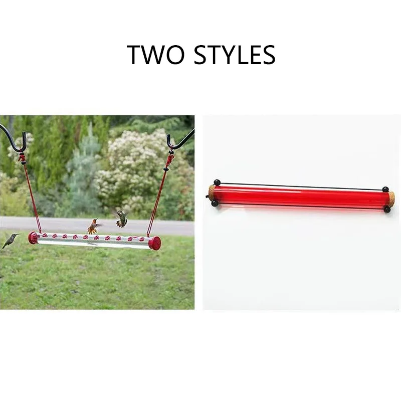 

Best bird Feeder Bird Feeder With Bright Red Transparent Tube Easy To Clean For Outdoors Garden Accessories
