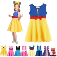 summer girls dress elsa anna fancy dresses snow white belle moana sleeping beauty party princess costumes kids casual clothes