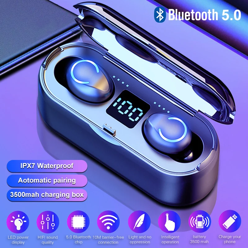 Ottwn F9 TWS Bluetooth наушники 5 0 беспроводные стерео Спорт шумоподавление гарнитура с