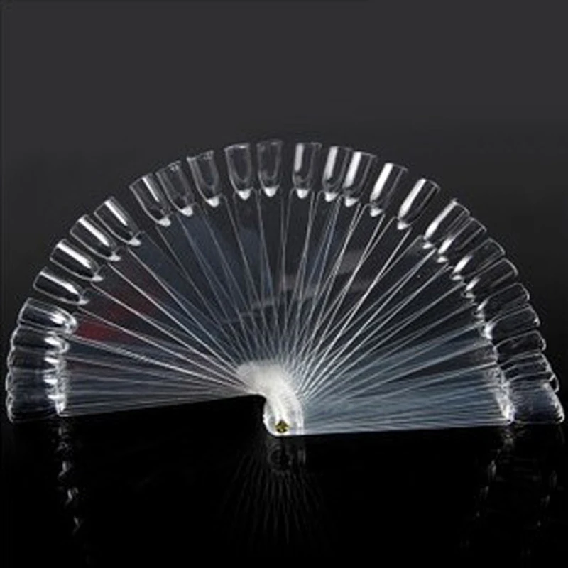 

1 Set Nail Tips Clear Full Fan Finger Card Nail Art Practice Tool Portable Tool MH88