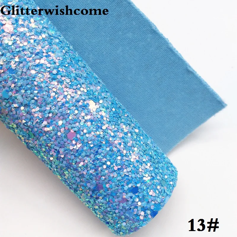 Glitterwishcome 21X29 см A4 Размер синтетическая кожа, Переливающаяся ультра Смешанная массивная блестящая кожа ткань винил для бантов, GM048A - Цвет: 13