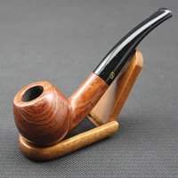classic handmade natural solid red wood smoking pipe round rosewood tobacco wooden gift 10pcs 9mm filterpouchholder db136