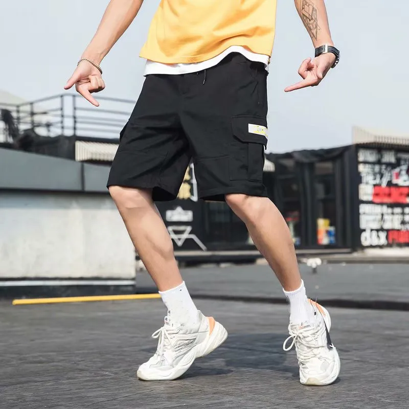 Летние мужские шорты модные уличные Харадзюку с эластичной резинкой на талии