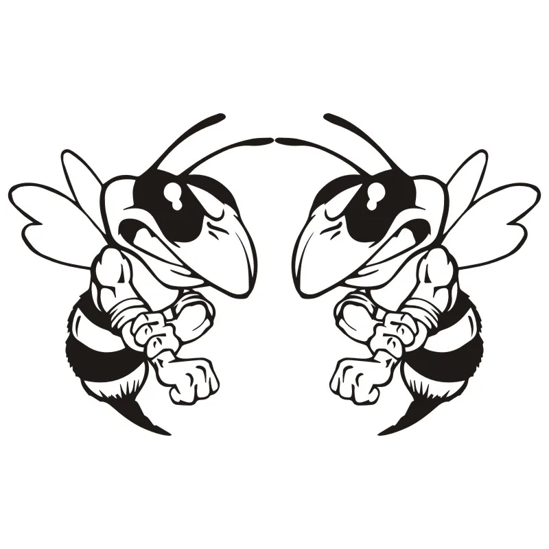 15*12cm 3D Car Sticker and Decal Angry Cute Bee Cartoon Vinyl Reflective Styling Accessories | Автомобили и мотоциклы