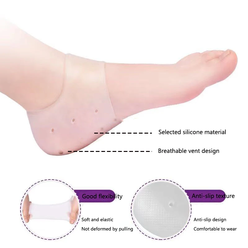 2 шт. силиконовые увлажняющие носки для защиты пятки от трещин | Красота и