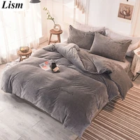 velvet duvet cover for bedroom thicken solid color simplicity quilt cover bedding set duvet cover twin queen king