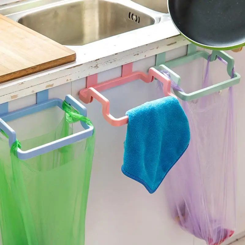 

Cupboard Door Back Hanger Kitchen Organizer Towel Rack Hanging Holder Bathroom Cabinet Garbage Trash Household Supplies TXTB1
