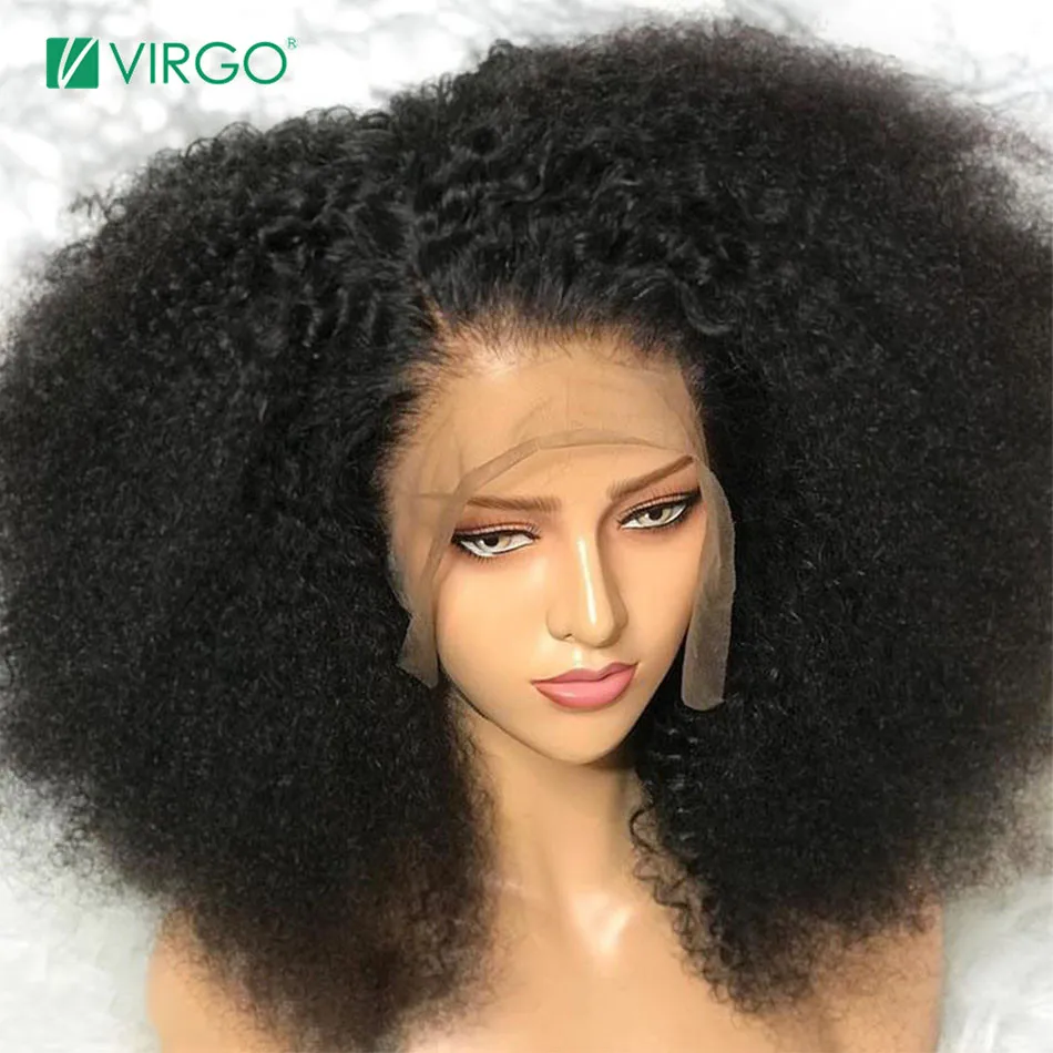 Парик Virgo 13X4 парик стрижка вьющиеся волосы тупой афро кудрявые спереди