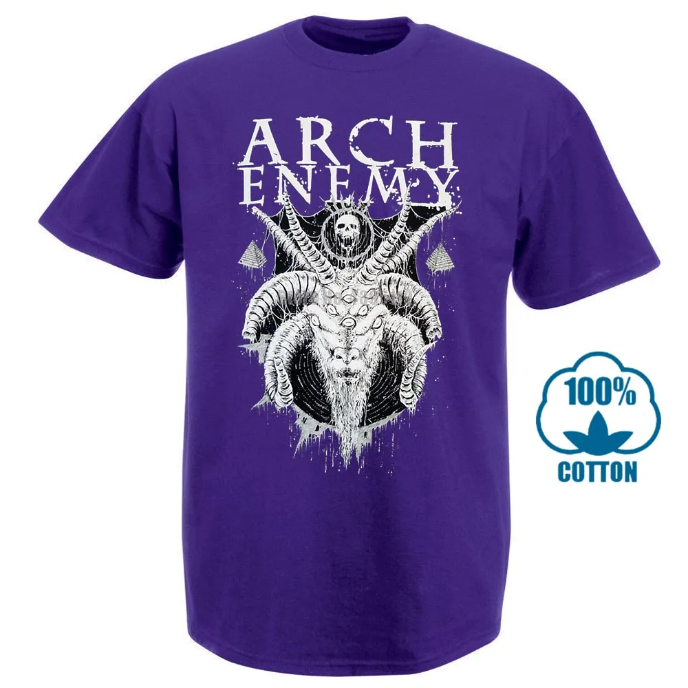 Фиолетовый Arch Enemy рогатая Коза рубашка s m l Xl Xxl Officl Death Metal футболка Группа Футболка - Цвет: Фиолетовый