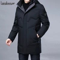 top grade 2021 winter brand casual fashion long parka 90 white duck down coat men windbreaker jacket with hooded mens clothes