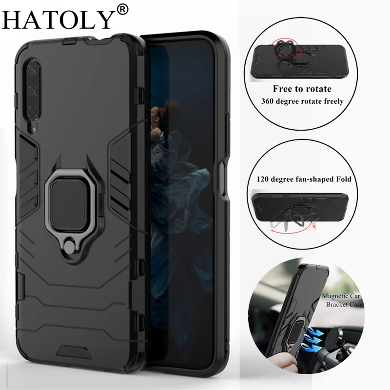 

Чехол-накладка для Huawei Y9S, P Smart Pro 2019, силиконовый, жесткий, с кольцом-держателем, магнитная присоска, Y9S 2019