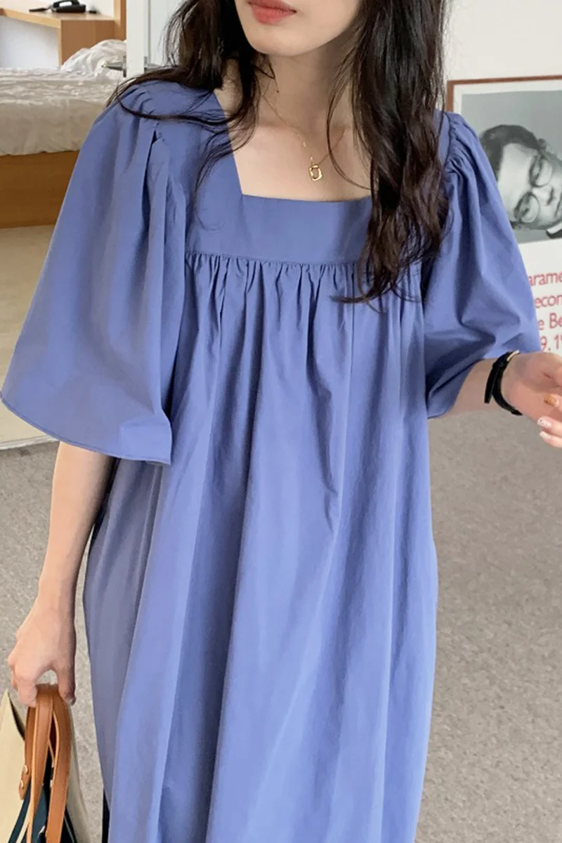 Платье в южнокорейском стиле летнее платье свободного покроя тонкое с