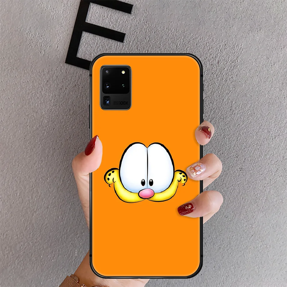 

Garfield Cute Cartoon Cat Phone Case Cover For Samsung Galaxy Note S 7 8 9 10 20 21 10E Plus Lite Uitra Black Funda Cover 3D