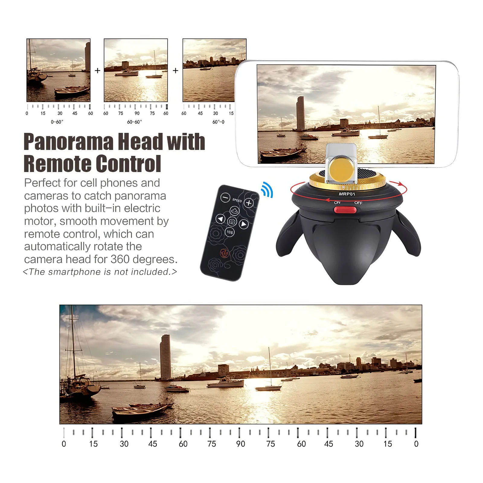 

Remote-Controlled 360-Degree Rotation For Rotation Electric Panorama Head With Remote Controller For GoPro Camera Mobile Phone