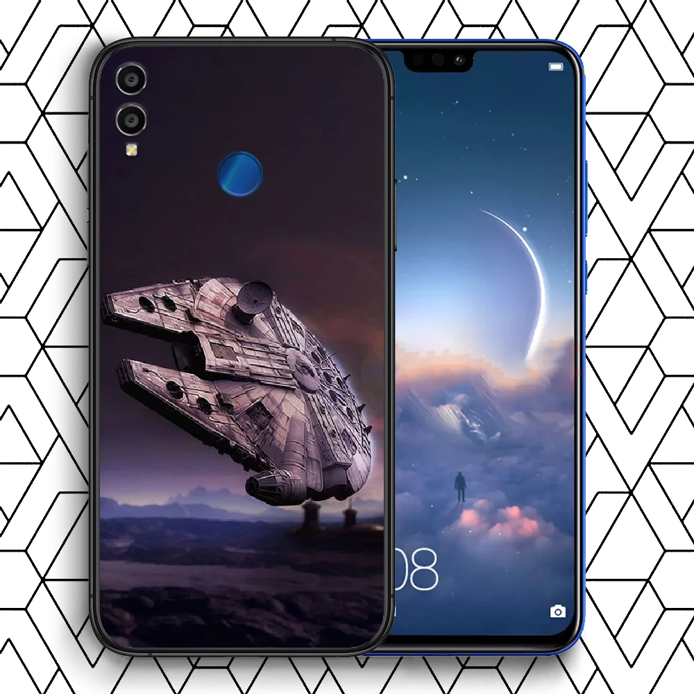 

Star space ship Wars Phone case For Huawei Honor 6A 7A 7C 8 8A 8X 9 9X 10 10i 20 Lite Pro Play black cover painting waterproof