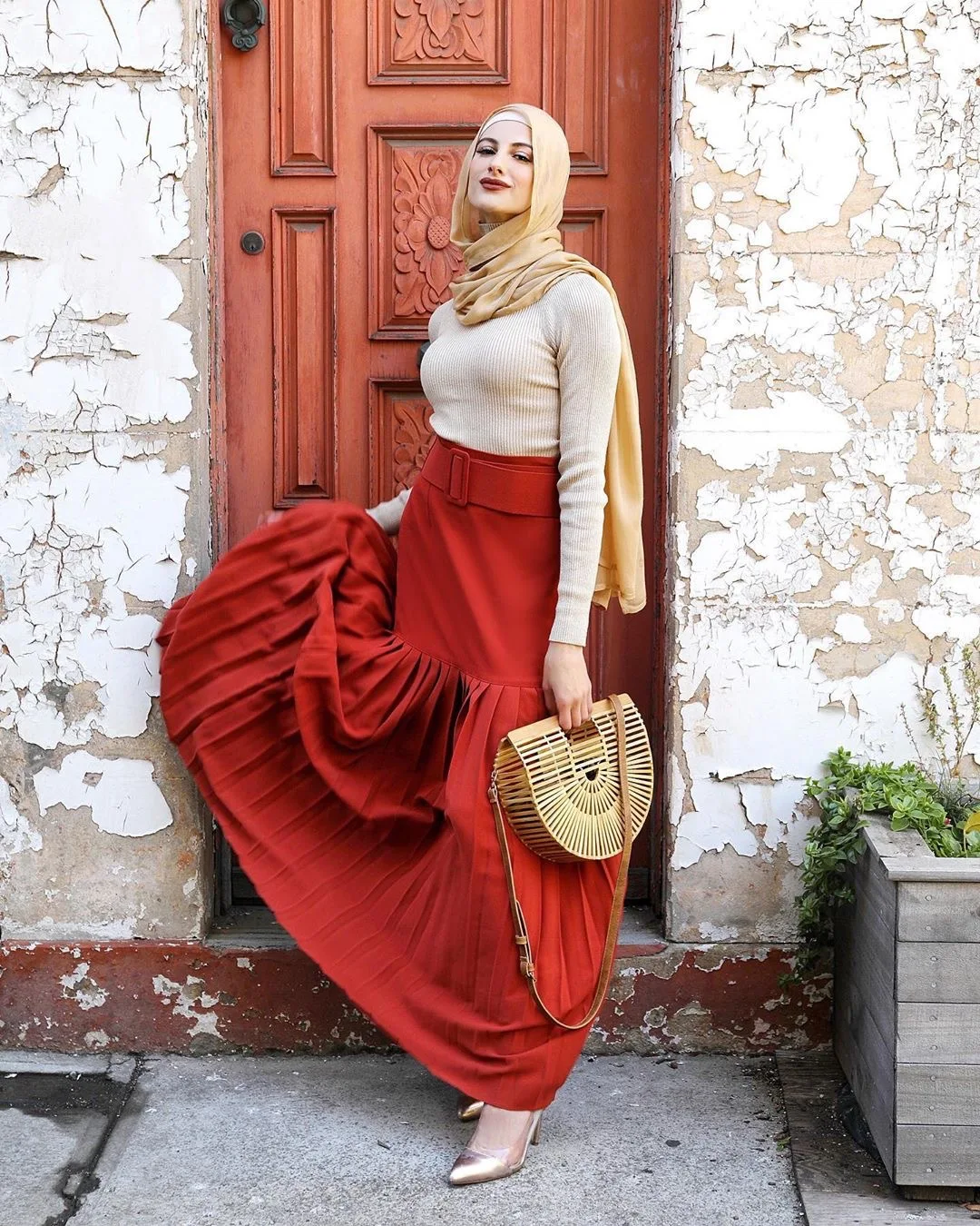 Шикарная мусульманская плиссированная юбка Abaya женская большая с оборками