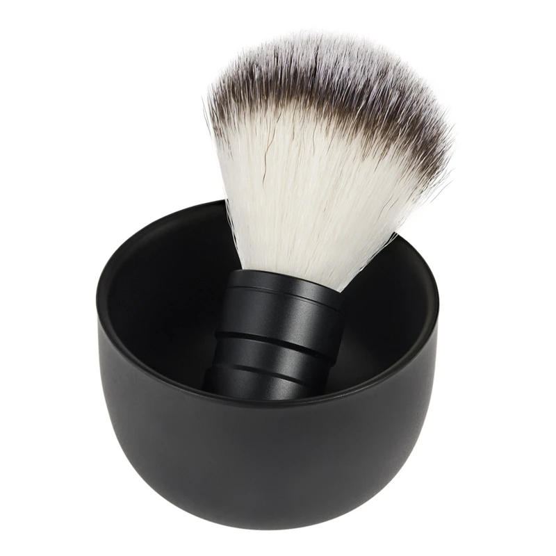 

Shaving Set Soap Bowl + Shaving Brush + Stand Holder, Nylon Beard Brush Kit Pure Badger Hair Shaving Brush Kit