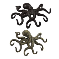 cast iron octopus shape hook cartoon octopus key crafts nordic style simple wrought iron octopus decorative hook