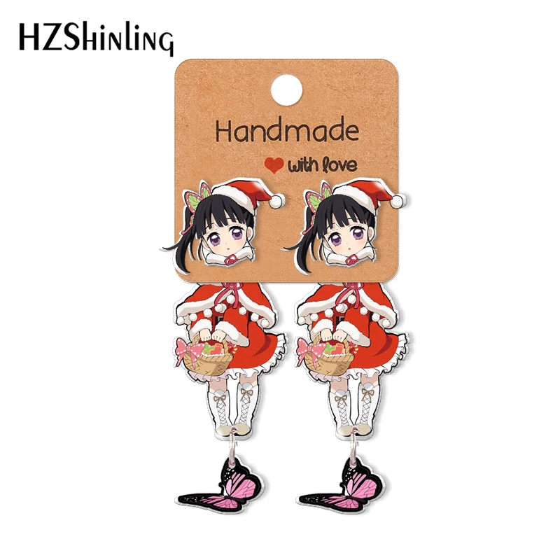 

Акриловые серьги-клипсы Kimestu no Yaiba, Клипсы из эпоксидной смолы для аниме-покера, клипсы, серьги-гвоздики