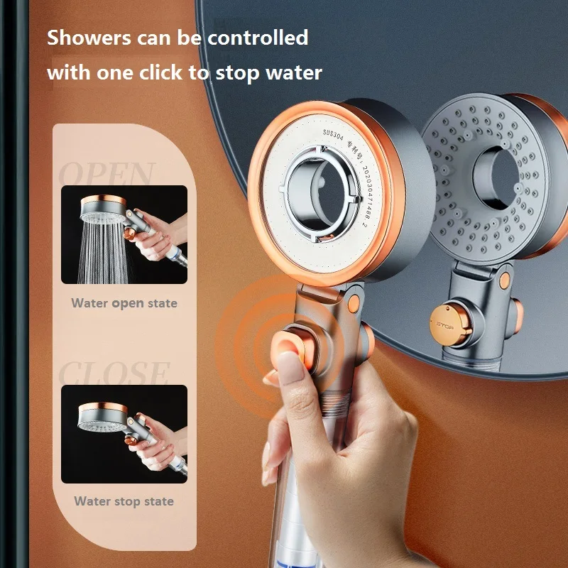 shower head double sided beauty skin filt modern fashion pressurized one button stop water saving hand held bathroom accessories free global shipping