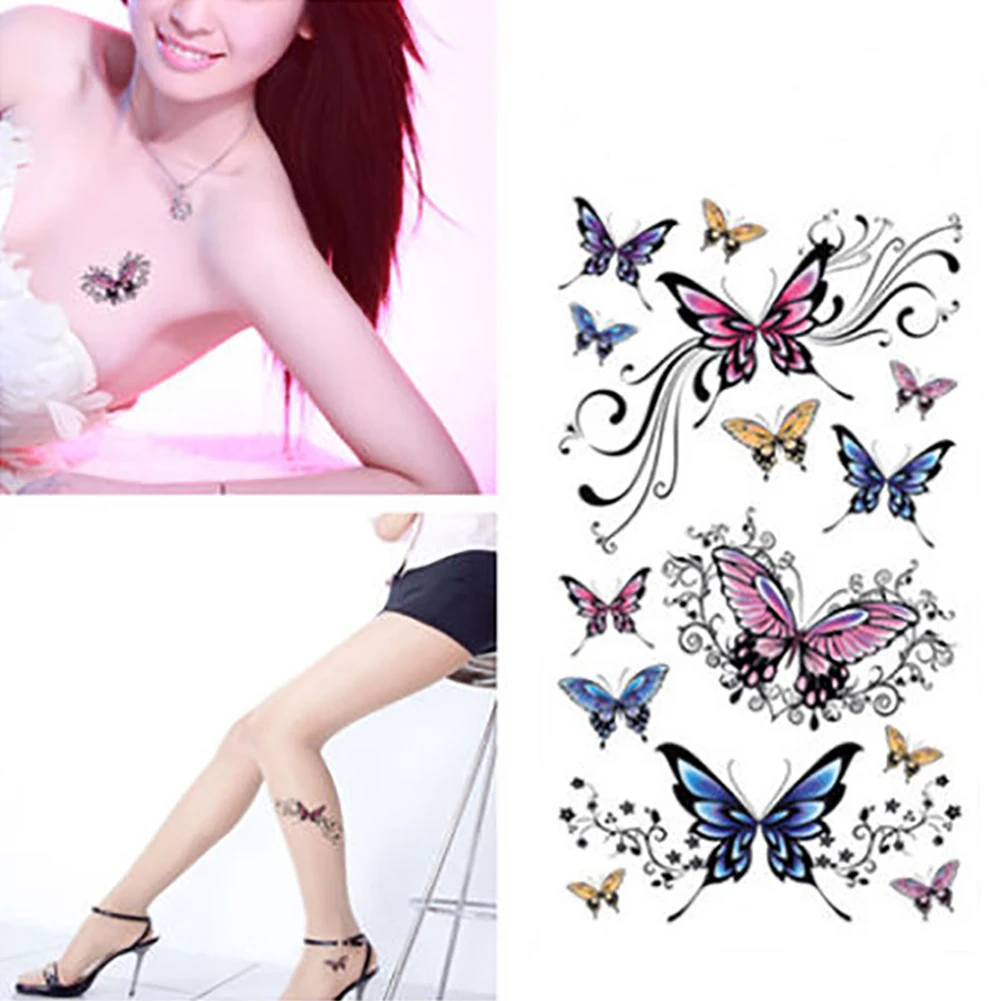 Красивые 3D водонепроницаемые временные индивидуальные наклейки-тату красочные