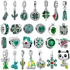 Новый милый зеленый арбуз черепаха кулон в виде домика подходит для к оригиналу Pandora, браслет ожерелье для леди, сделай сам, ювелирное изделие, подарки