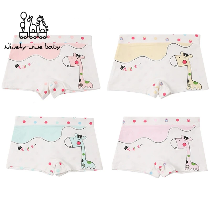 4pcs/set Kids Cotton Boxer Panties Girl Underwear Lovely Animal Princess Cartoon Print Children Clothing Hot Sale Baby | Мать и ребенок