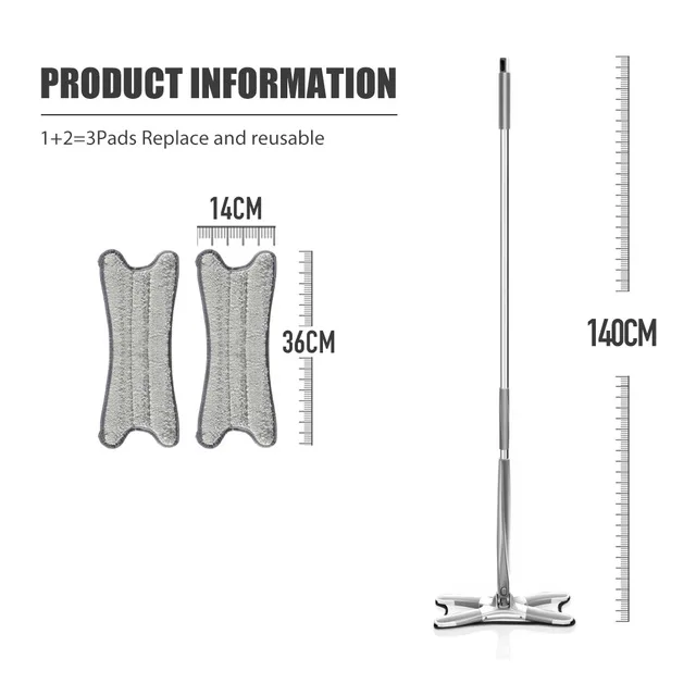 

Швабра для мытья без рук, набор из микрофибры для сухой и влажной уборки, плоский пол, легкая отжимная подкладка для дома, кухни, ламината из ...