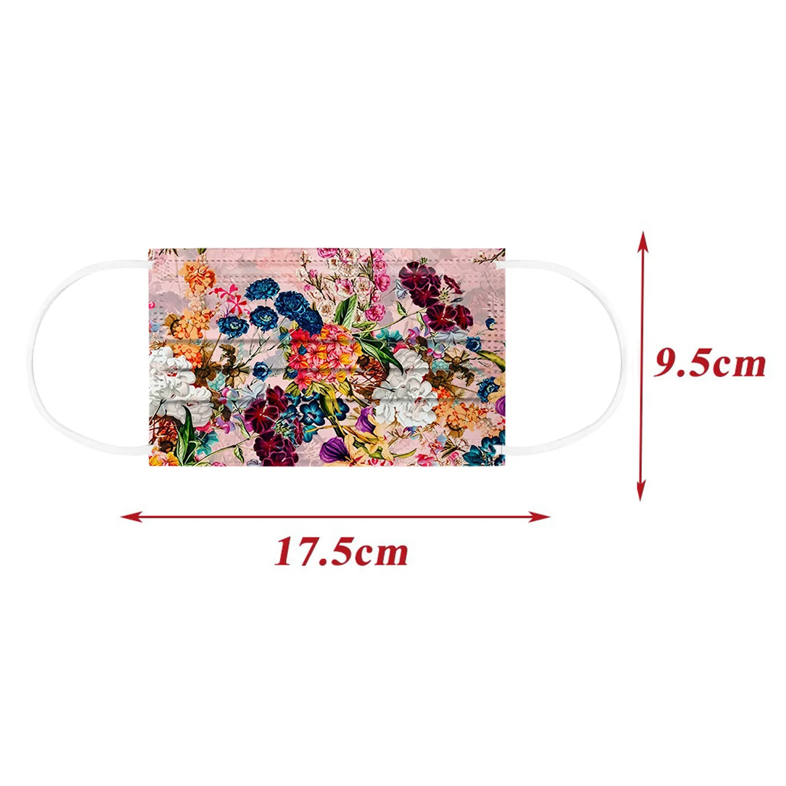 

3d Flower Print Masks Black Adult Face Mask Disposable Three Layer Mouth Mask Mascarillas Mascara Mouth Cap Masque Rose 50pc
