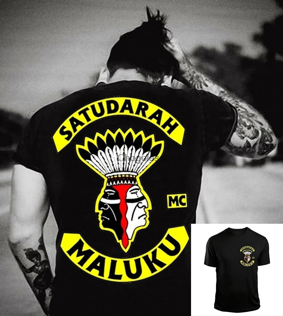 

Satudarah Mc World Maluku Motorcycle Mens T-shirt Adult Mens Cool Printed T Shirt(2)