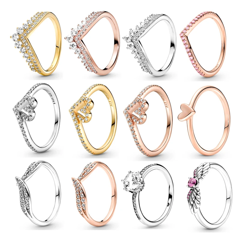 

Новинка 2022, кольца, ювелирные изделия для женщин, подарки на день Святого Валентина, Стерлинговое Серебро, подходит для оригинальной Pandora DIY ...