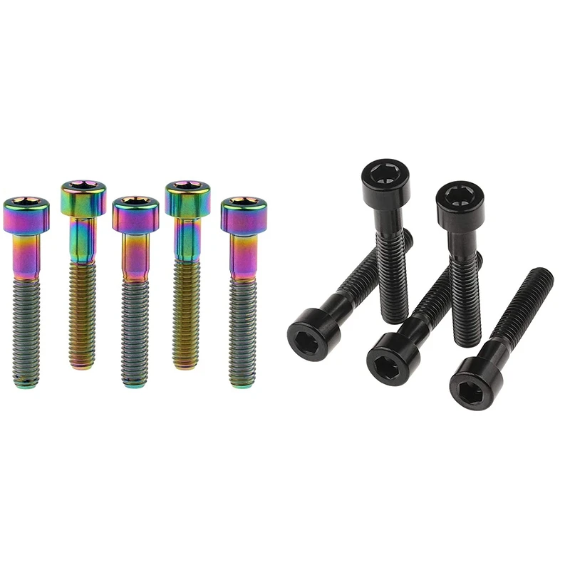 

Титановые черные болты Ti M6x35 мм с шестигранной головкой для велосипедной гарнитуры, набор из 5 винтов для велосипедного велосипеда