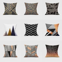 simple black grey geometric pillowcase pillows covers 4545cm modern style sofa car decor cushion cover decorative home supplies