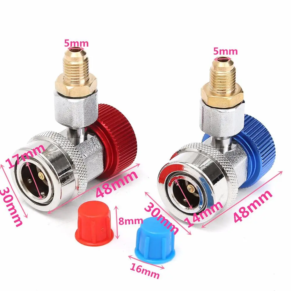 

R134A High Low Quick Coupler Connector Adapters Type AC Manifold Gauge Auto Set for A/C Manifold Gauge Brass Adapter Tools